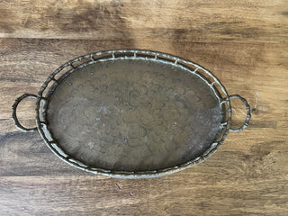 VTG Brass Hollywood Regency Tray F&M|91146