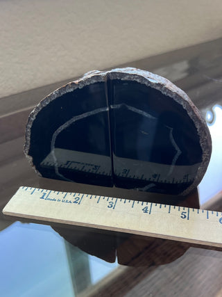 Black agate bookends|70808