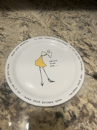 Pottery Barn "Hot Mama" Advice Plate RCD