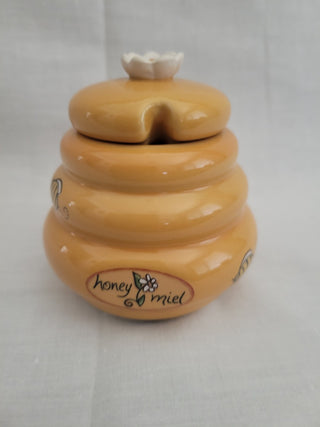 Miel Lidded Ceramic Beehive Honeypot RCD|96309