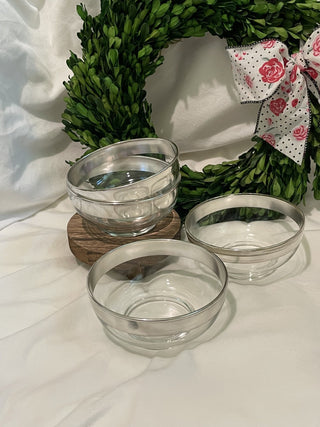 MCM Dorothy Thorpe Sliver Band Sm Bowls - Set of 4 - RCD