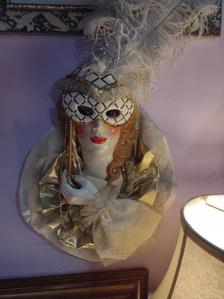 1980's Face Mask Wall Hanging Clay Art SF Ceramic rcd