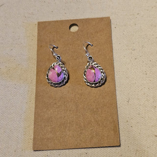 .925 cotton candy dahlia dangle earrings|90107