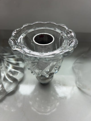Louis XV Baccarat Crystal Hurricane Lamp,Candleholder Rococo Revivalt