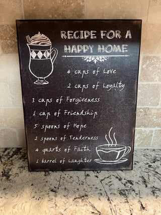 Recipe for a Happy Home Wall Decor RCD (For Pickup Only)