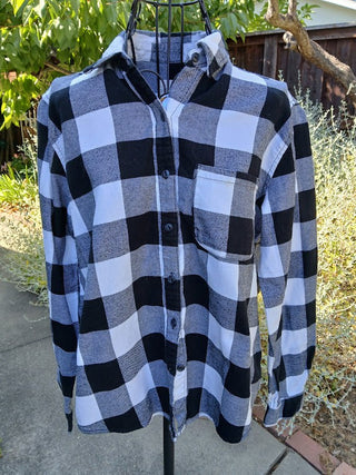 Flannel Shirt, Black & White Med.