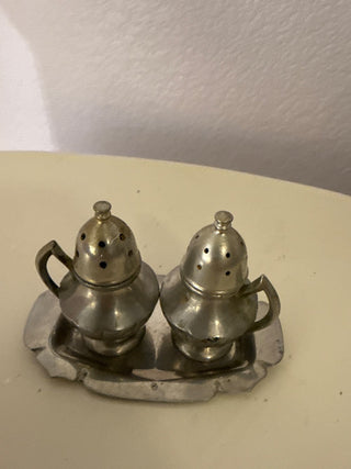 Vintage pewter salt and pepper set RCD