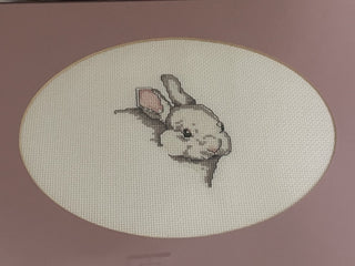 Bunny Cross Stitched Framed #49|62191