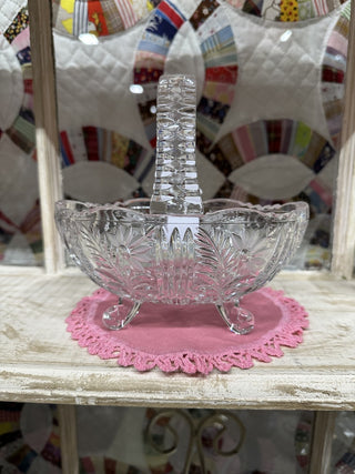 Glass Egg Basket Candy Dish--AE|51966