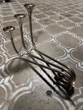 Danish Silverplate Wave Candelabra MTS