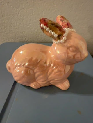 Pink ceramic bunny