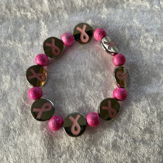 stretchy bracelet, breast cancer awareness RSV