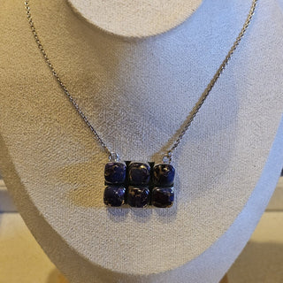 .925 purple mohave turquoise 6 stone 18 in necklace