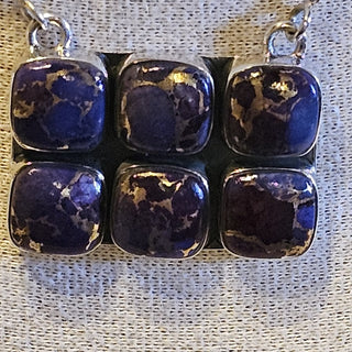 .925 purple mohave turquoise 6 stone 18 in necklace