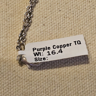.925 purple mohave turquoise 6 stone 18 in necklace