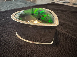 Trinket Box Green Heart Metal MTS|89819