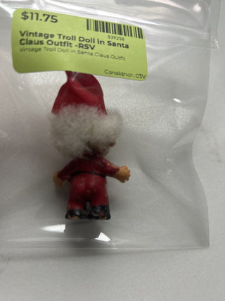 Vintage Troll Doll in Santa Claus Outfit -RSV|130185