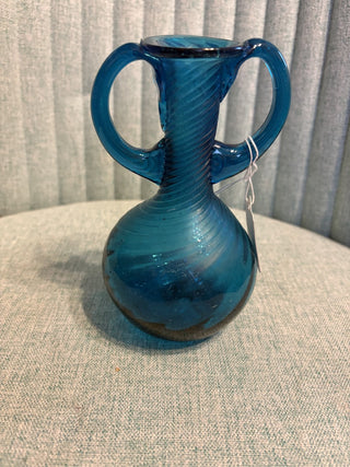 Handblown Blue Glass Vase - RSV