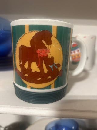 Rocking horse vintage coffee cup