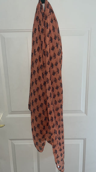Elephant Print Polyester Fall Scarf/Shawl - RSV|107725