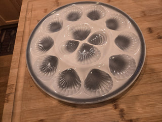 French Majolica Oyster Plate by Moulin des Loups, RSV