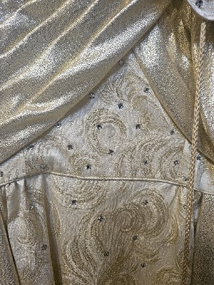 Vintage gold handmade lined formal dress