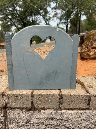JP Doll wooden bench heart-shaped cutout