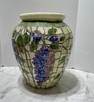 Vintage Mosaic Flower Plantar Pot Vace Napco #62 VV MTS|90530