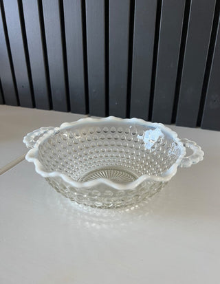 Moonstone hobnail ruffle bowl RSV