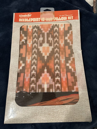 #91 NEW vintage WonderArt Needlepoint 12-inch Pillow Kit featuring a "Comanche" design