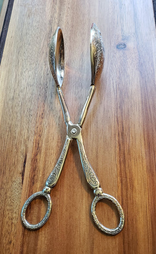 Vtg David Orgell Silverplate Serving Tongs|100739