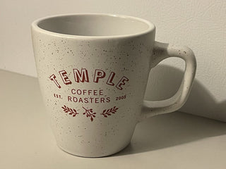 Temple Coffee Roasters Mug, White/ Red Speckled--SP MTS