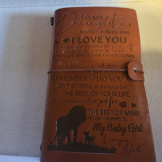 Brown leather junk journal  to my daughter