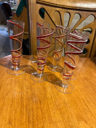 Holiday Peppermint Red Swirl Shot Glass. RSV|126561