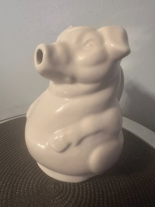 Pitcher White Pig Ceramic USA Pottery MTS