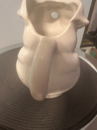 Pitcher White Pig Ceramic USA Pottery MTS