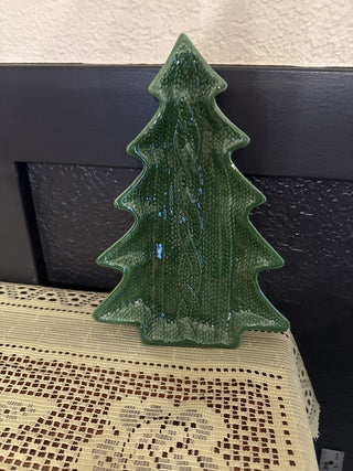 Vintage Hallmark Green Christmas Tree Platter 10 inches tall - RCD|125968