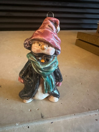 Ceramic Snowman dressed as child w/coat, scarf and ear muffs RCD|95466