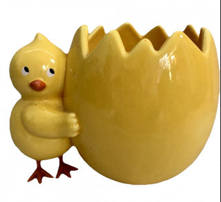 Vintage Chick & Egg Planter /Vase or adorable candy dish or flowers #62 VV MTS