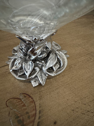 AJ - Free Form Glass Bowl on Silver Base MTS