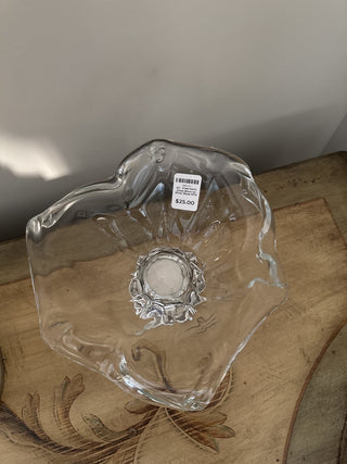 AJ - Free Form Glass Bowl on Silver Base MTS