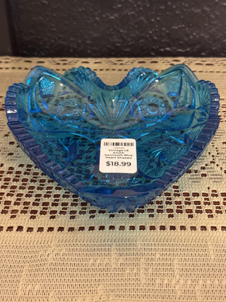 Vintage LE Smith Sawtooth Blue Heart Shaped Candy Dish - RCD|74252