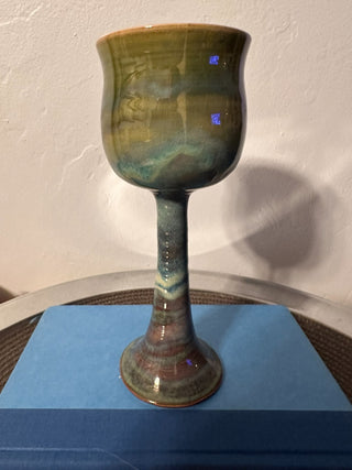 Pottery Chalice Green 9" MTS|128346