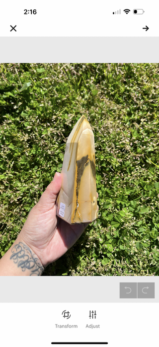 Tall Yellow Brazilian Mookaite Jasper Tower|52557