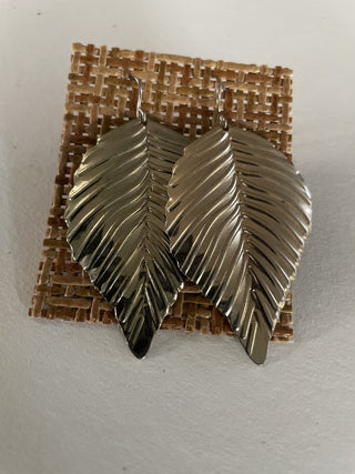 Metal Leaf Dangling Earrings