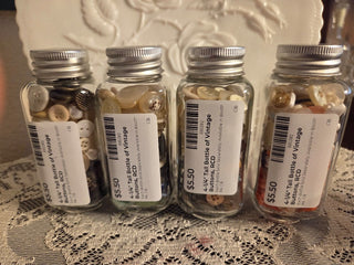4-1/4" Tall Bottle of Vintage Buttons, RCD