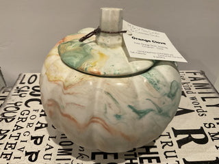 Lg-Handmade Concrete Pumpkin Candle|109599