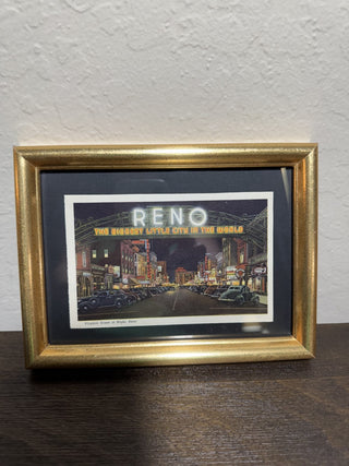 Framed Vintage Reno at Night Postcard MTS|101943
