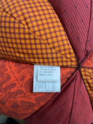 Hallmark Fall Patchwork Fabric Pumpkin