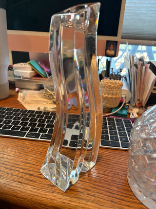 Rogaska handcrafted leaded Crystal Candle Holder, slovenia 9" RCD|108194